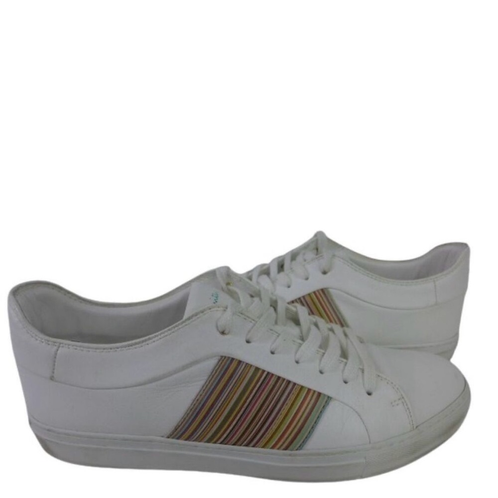 Paul Smith Men's White IVO Multistripe With Signature Stripe Panels Size 11
